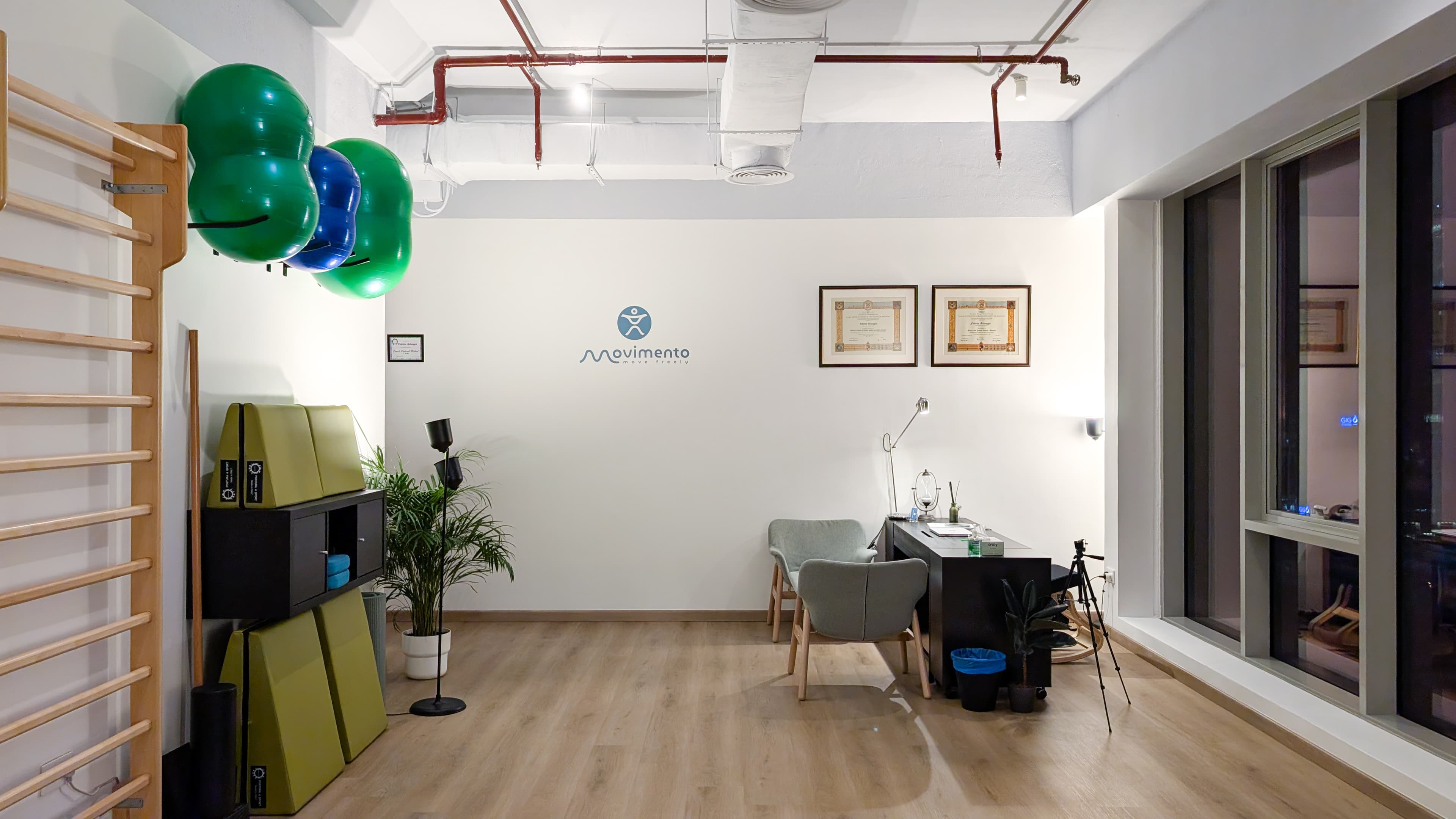 studio logo wall night